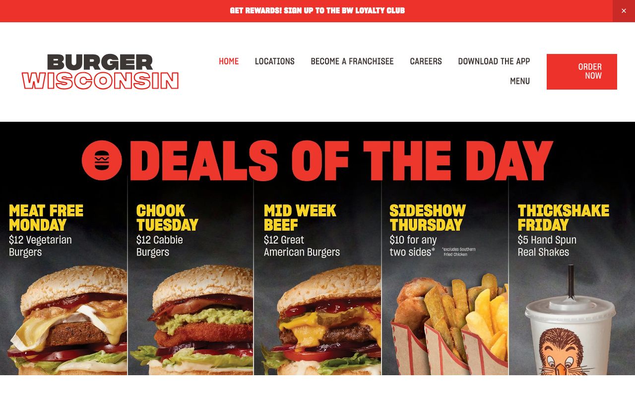 Preview of Burger Wisconsin's website