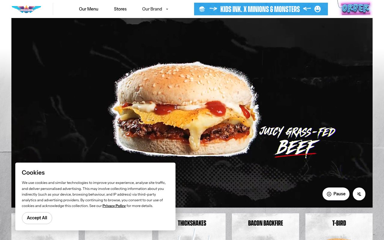 Preview of BurgerFuel's website