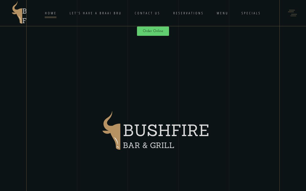 Preview of Bushfire Bar & Grill's website
