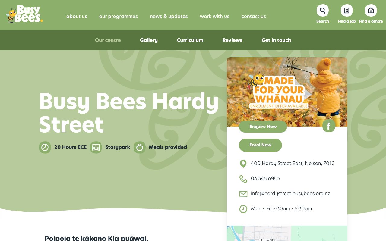 Preview of Busy Bees Hardy Street's website