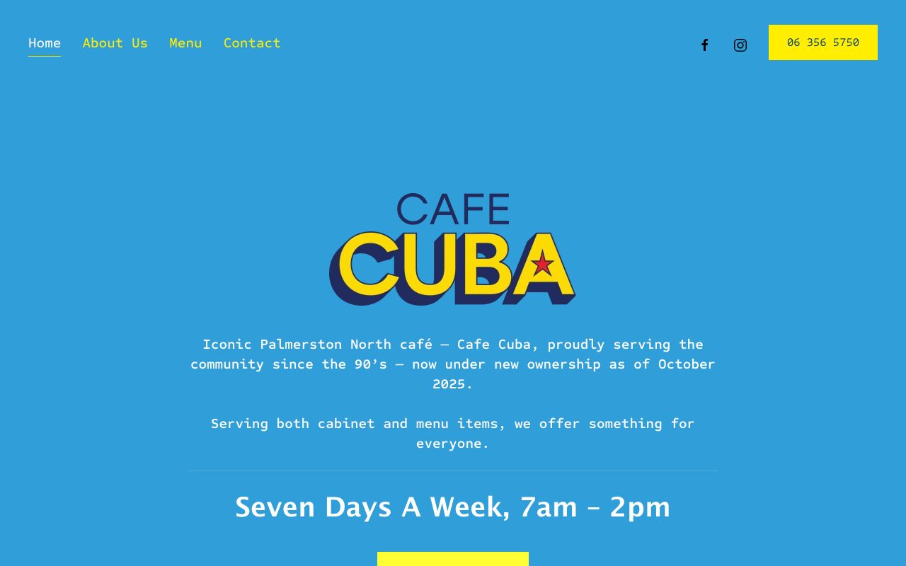 Preview of Cafe Cuba's website