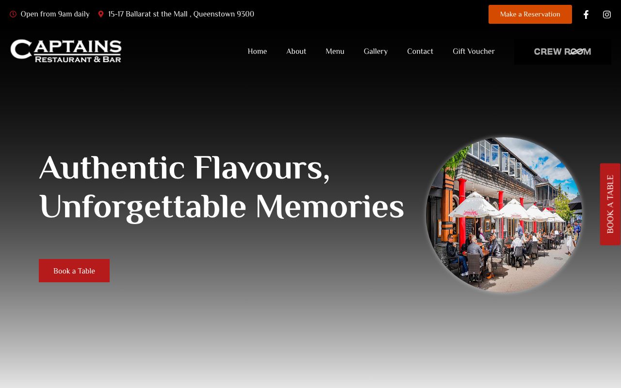 Preview of Captains Restaurant And Bar's website