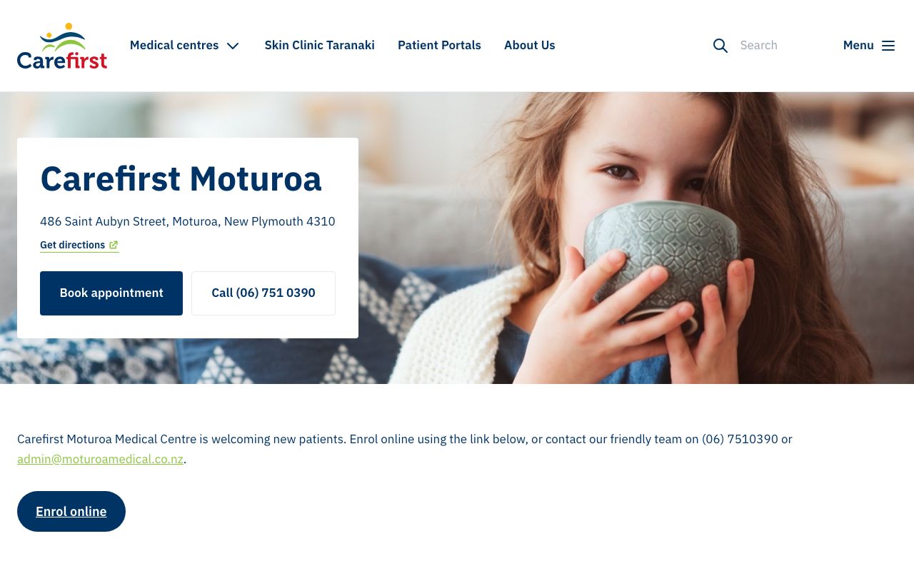 Preview of CareFirst Moturoa's website