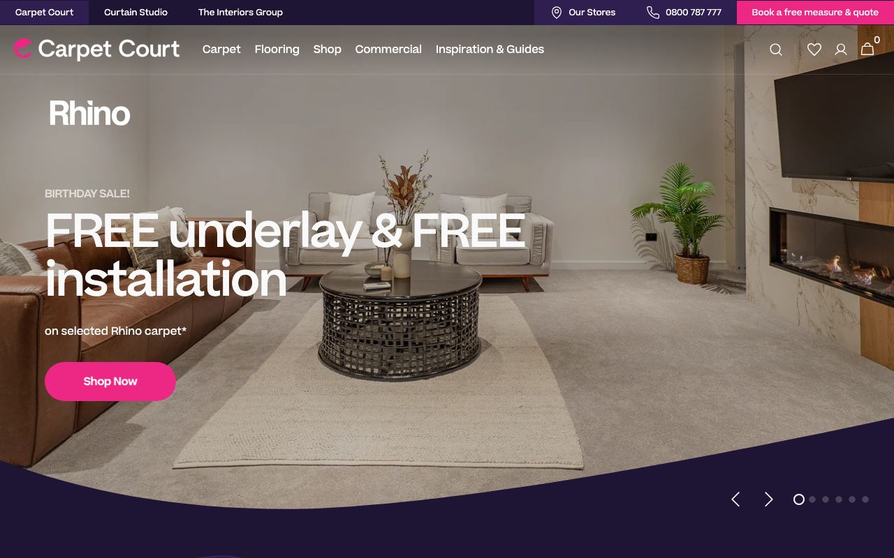 Preview of Carpet Court's website