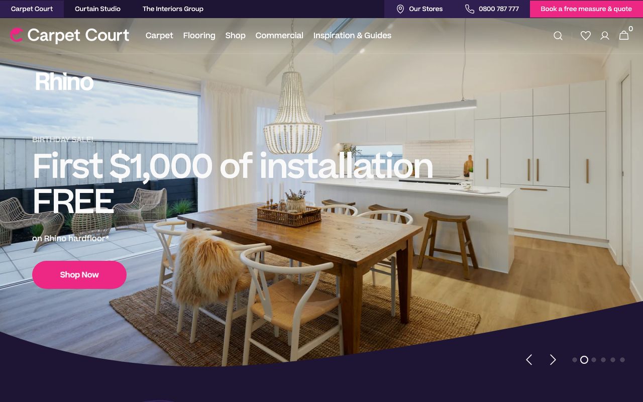 Preview of Carpet Court's website