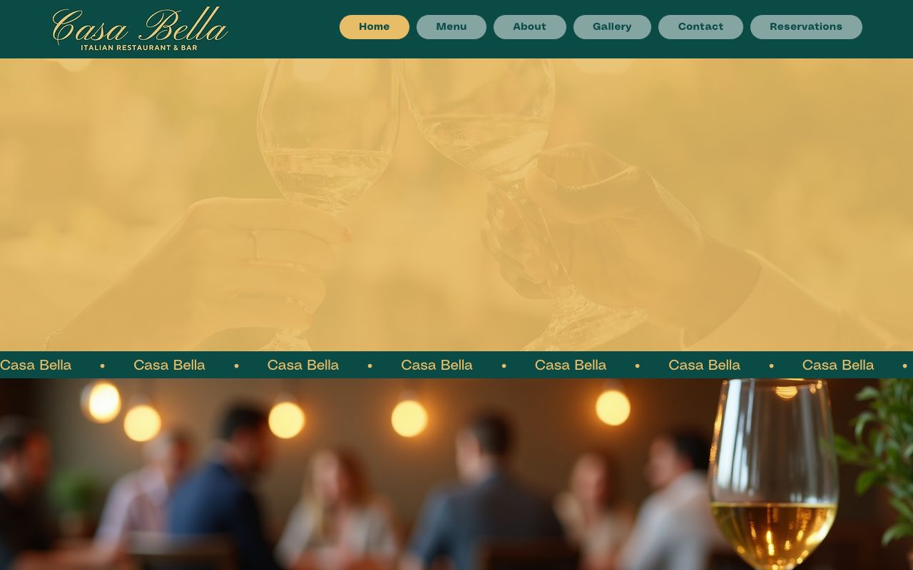 Preview of Casa Bella's website
