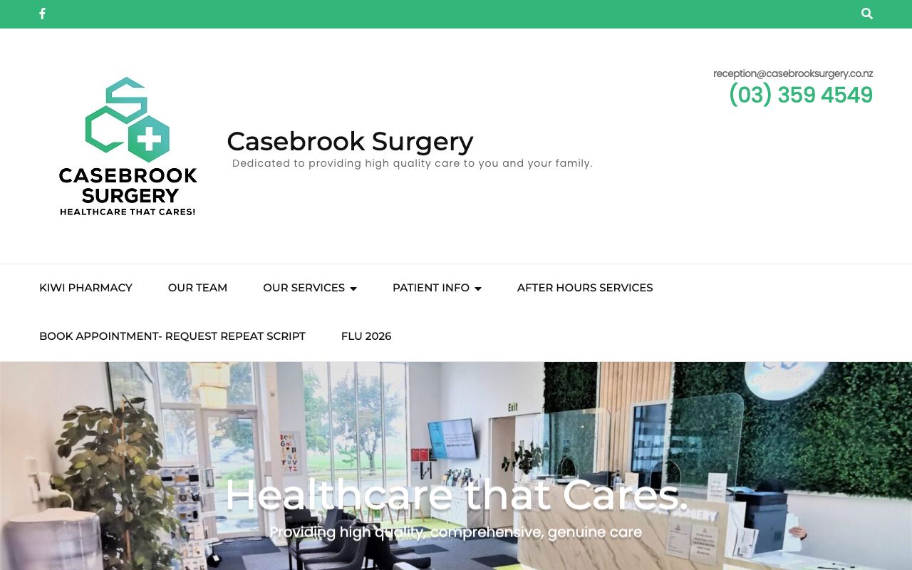 Preview of Casebrook Surgery's website