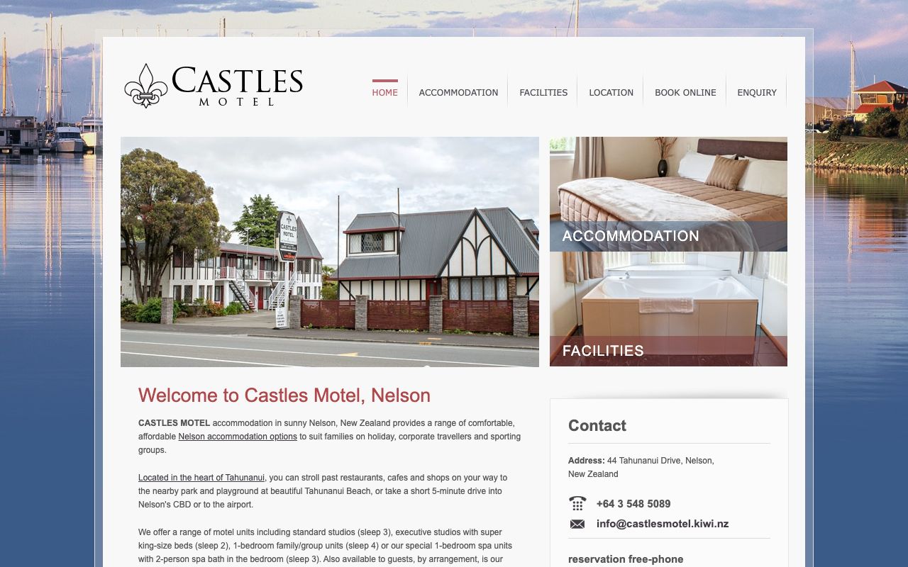 Preview of Castles Motel's website