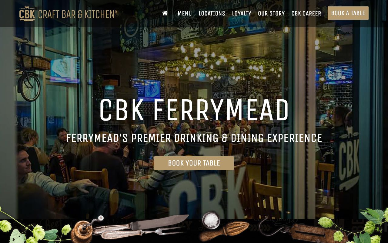 Preview of CBK Craft Bar & Kitchen's website