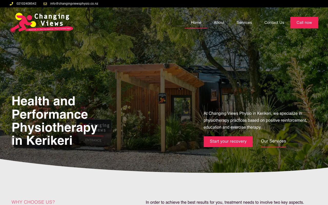 Preview of Changing Views Physiotherapy's website