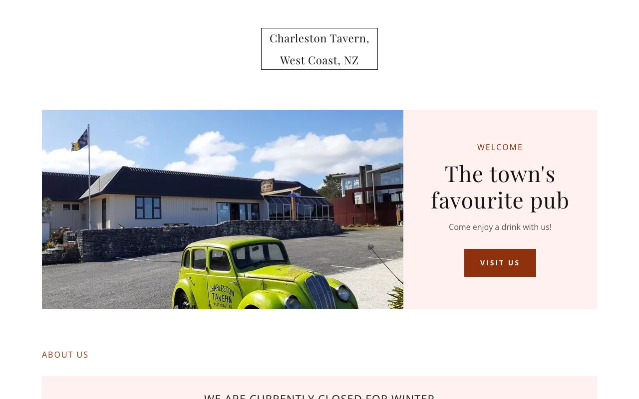 Preview of Charleston Tavern's website
