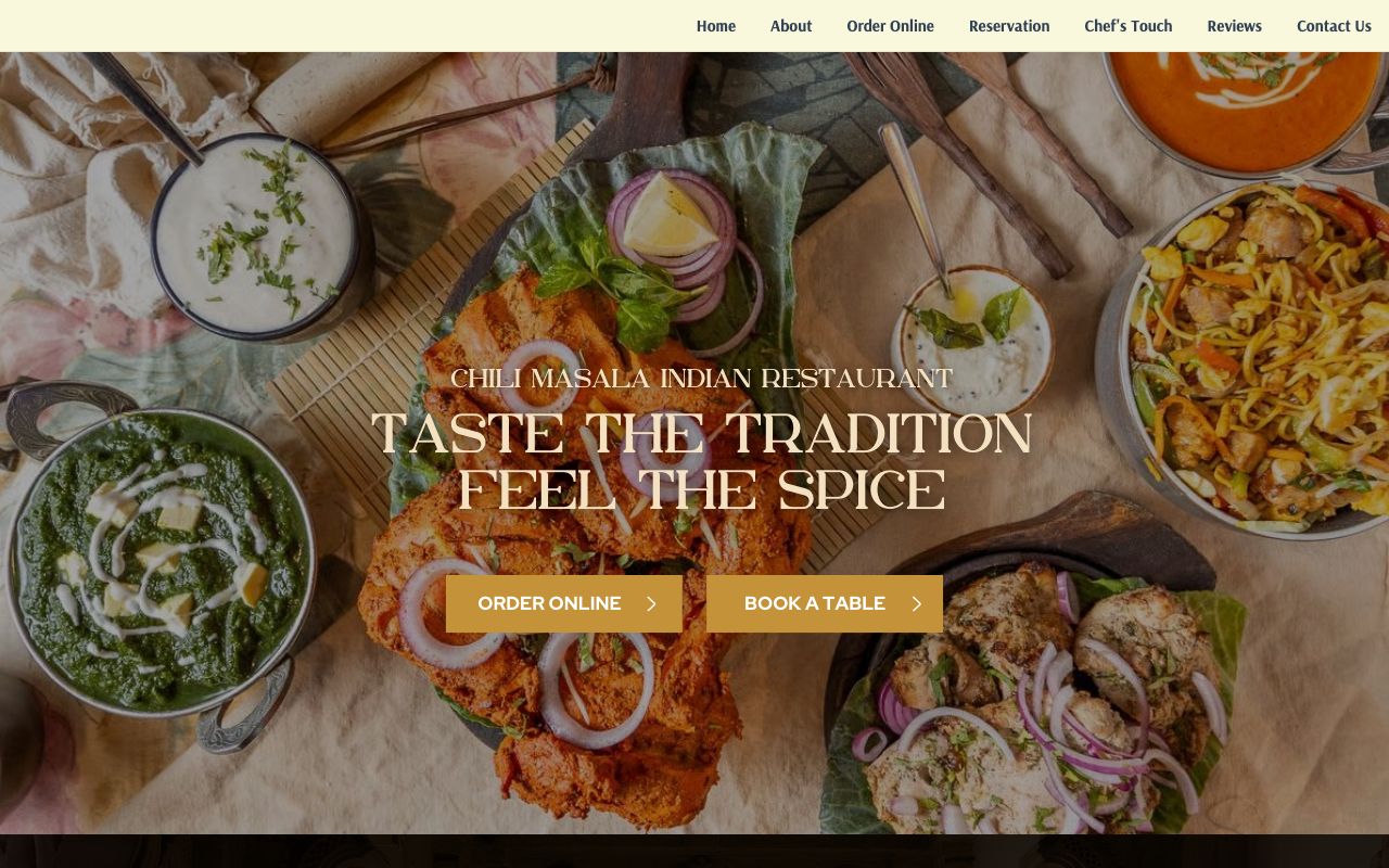 Preview of Chilli Masala's website