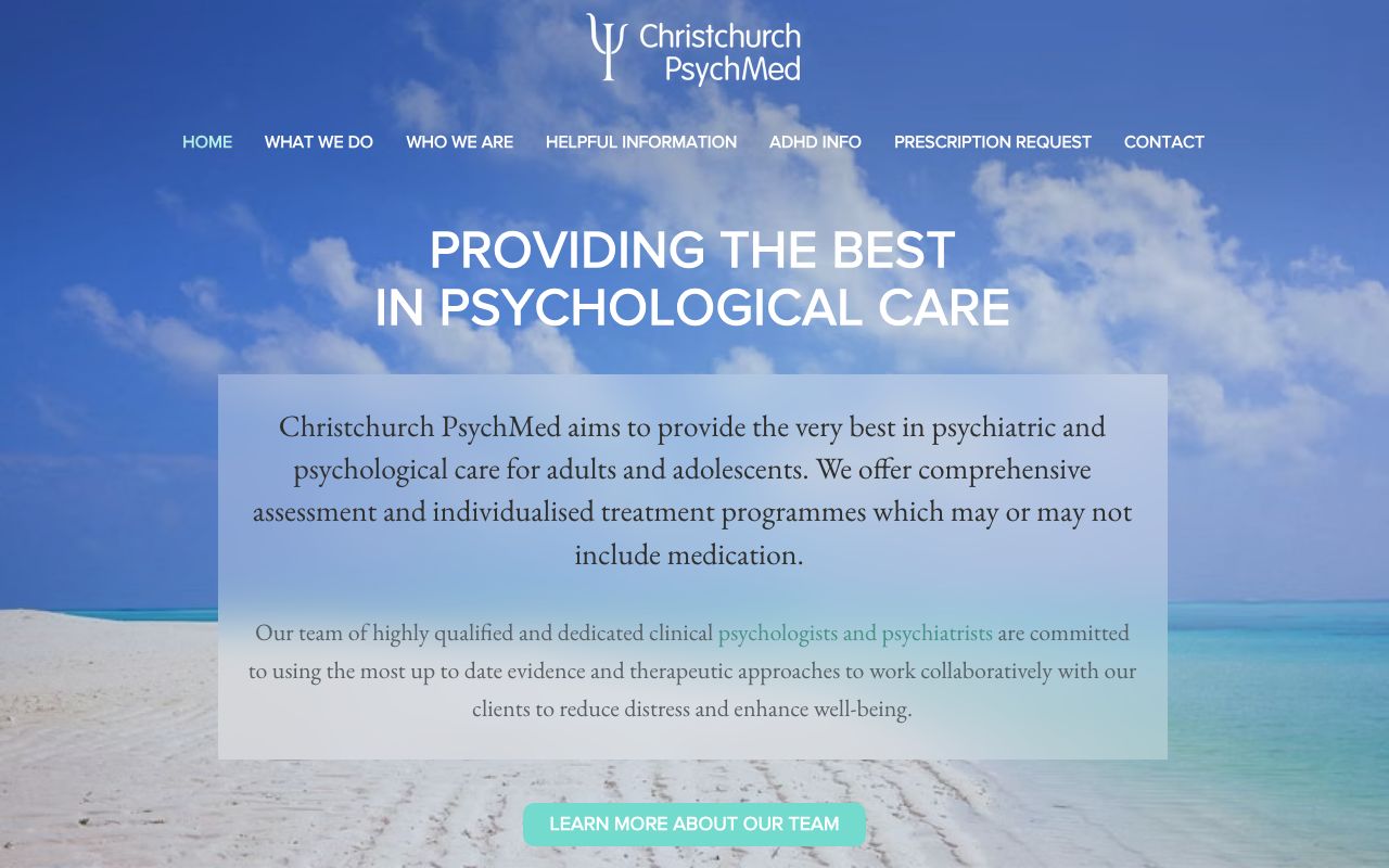 Preview of Christchurch PsychMed's website