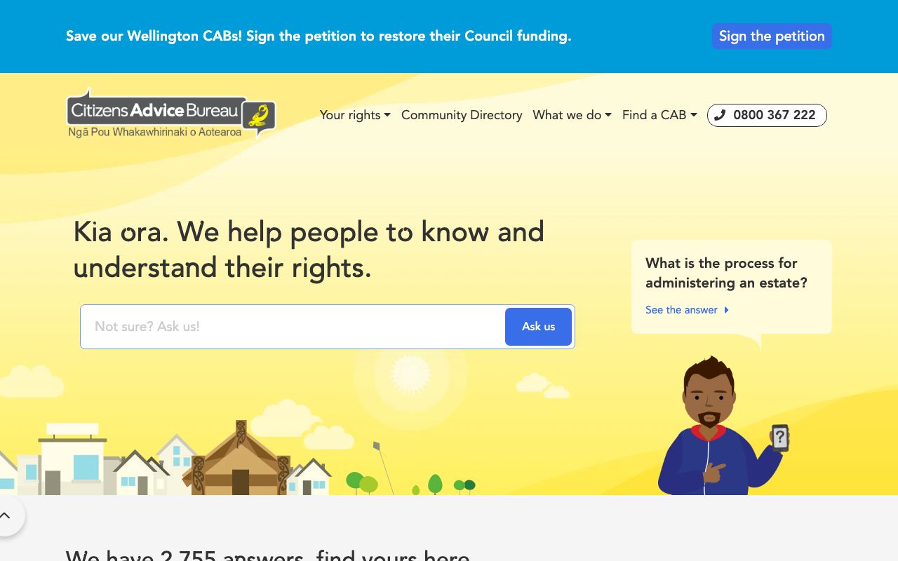 Preview of Citizens Advice Bureau's website