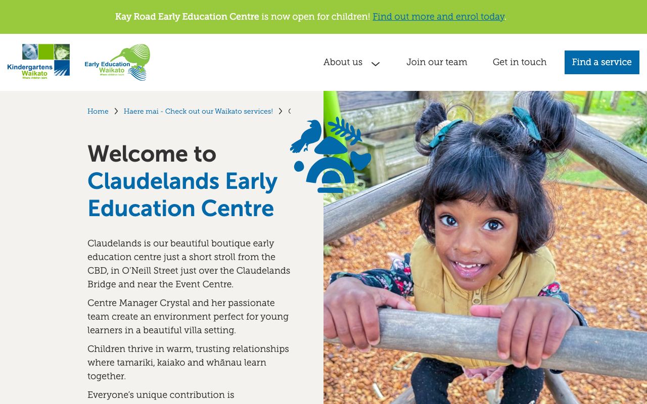 Preview of Claudelands Early Education Centre's website