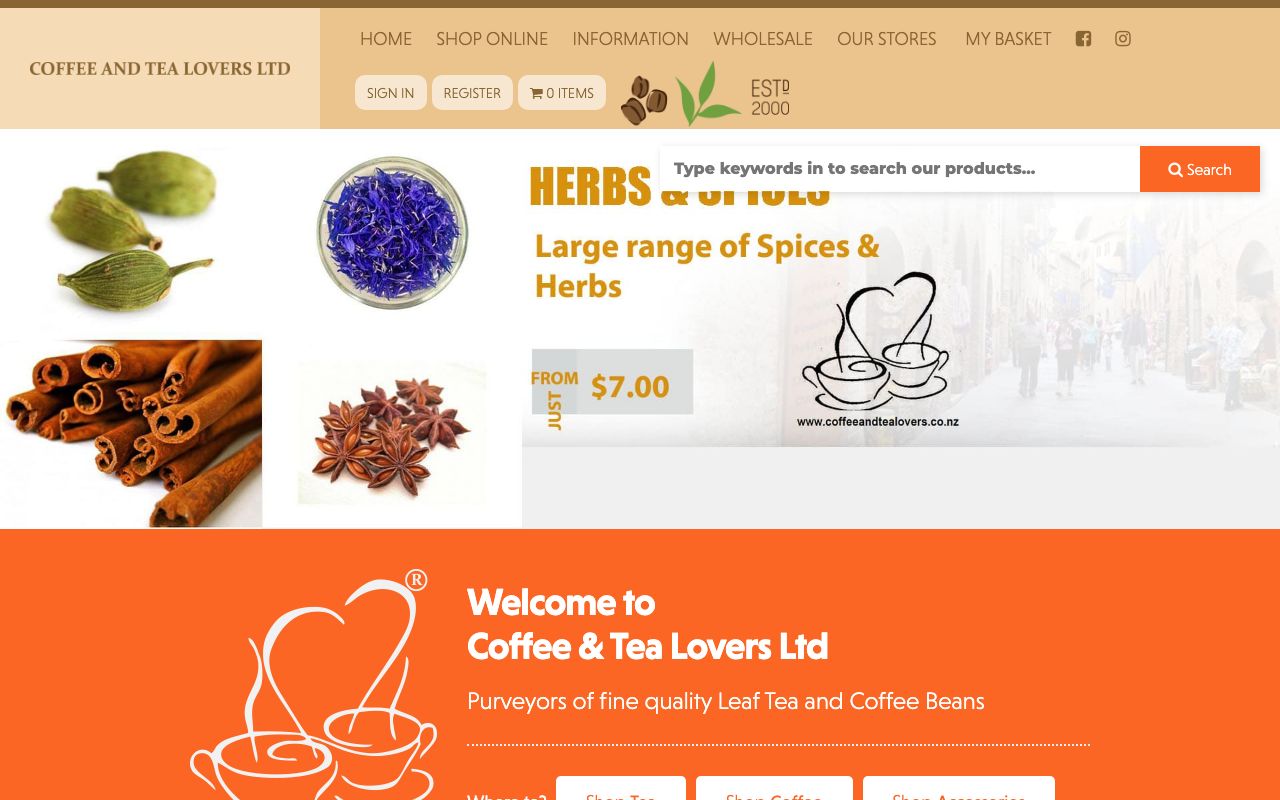 Preview of Coffee and Tea Lovers's website