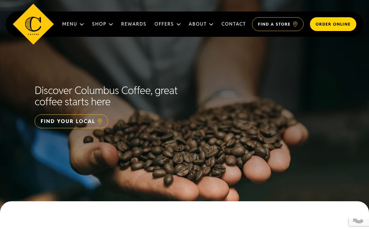 Preview of Columbus Coffee's website