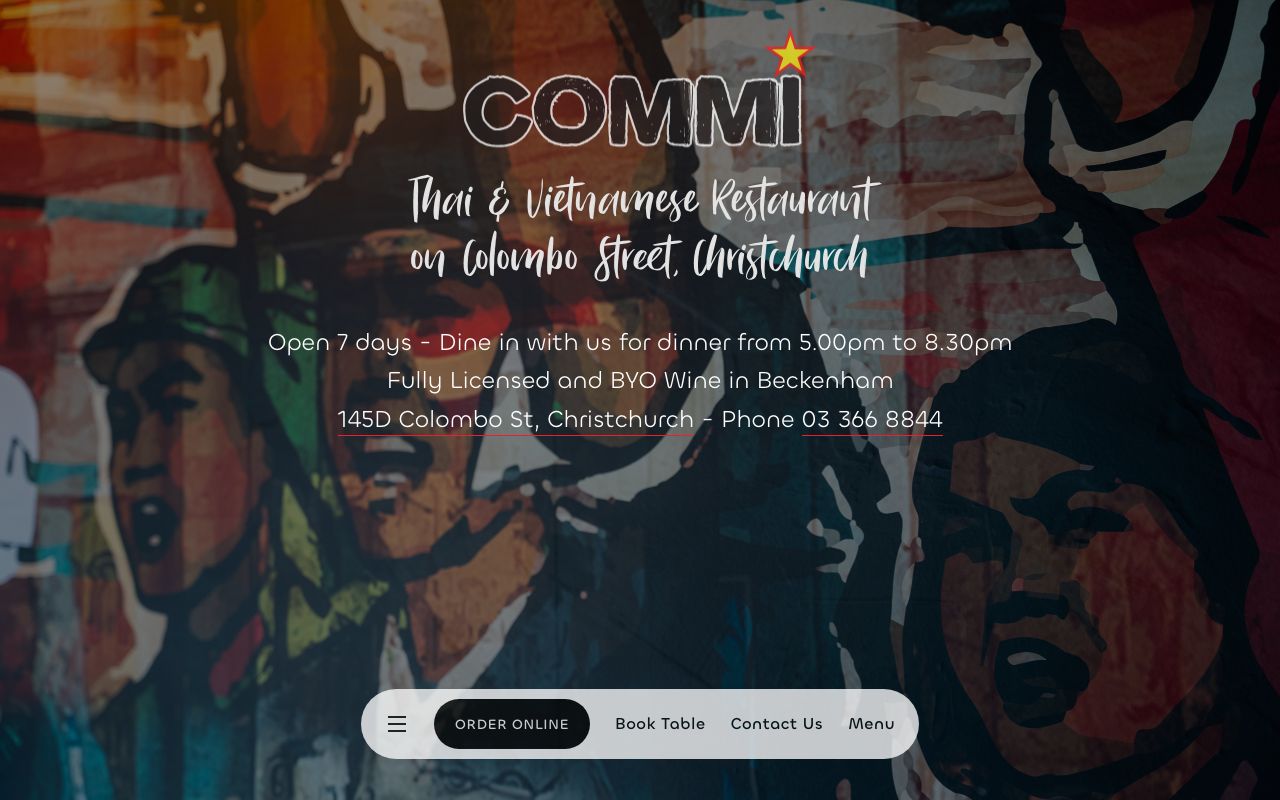 Preview of Commi's website