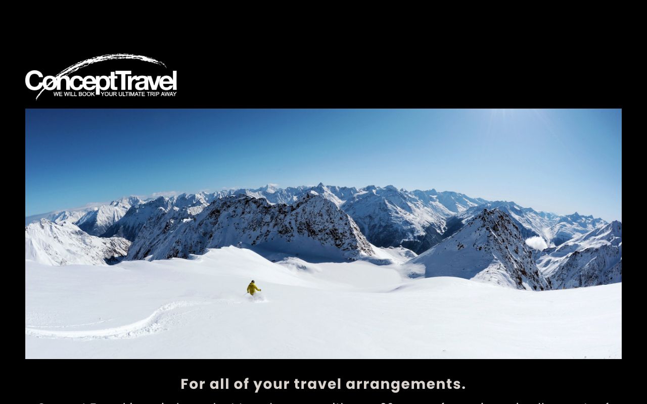 Preview of Concept Travel's website