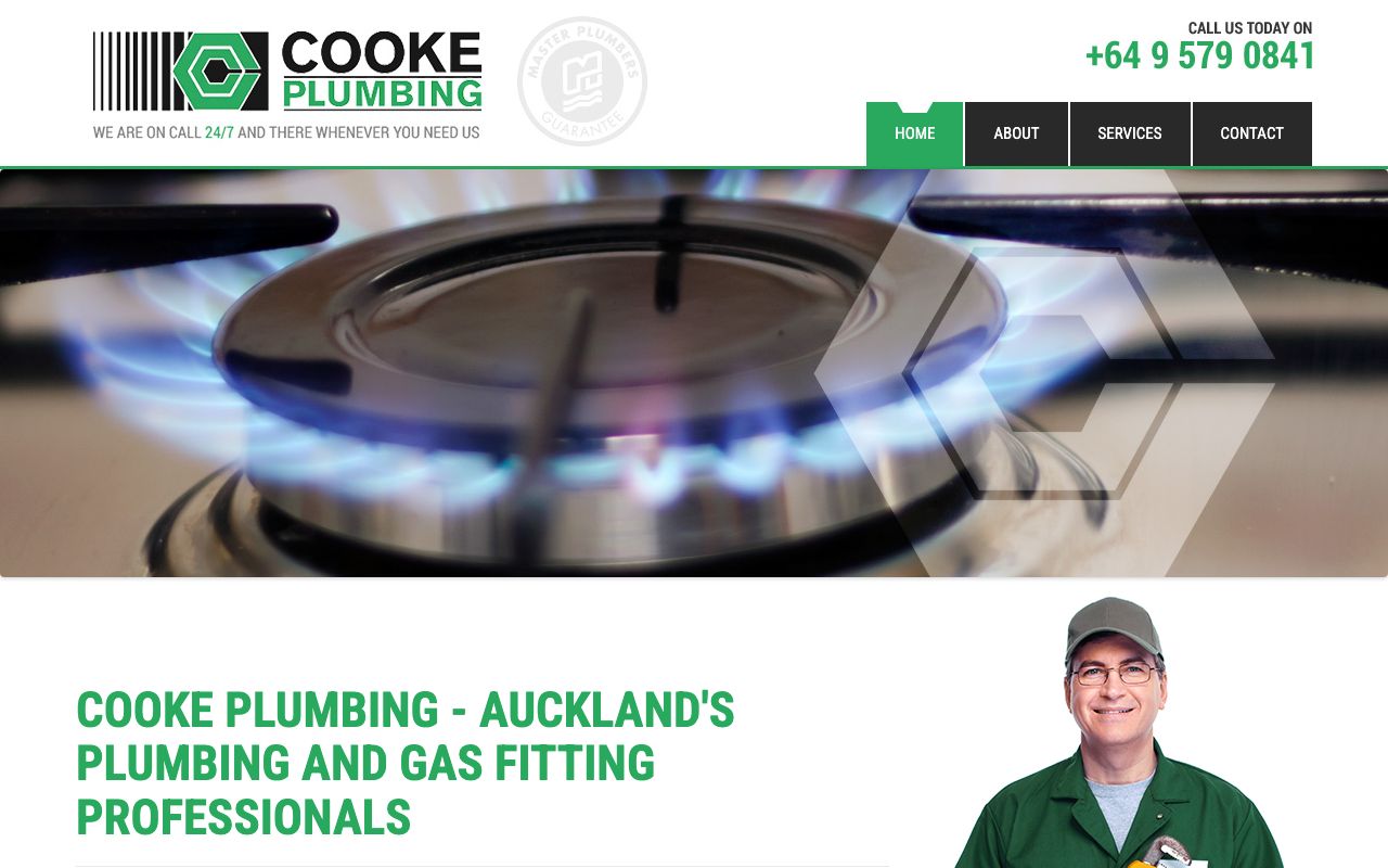Preview of Cooke Plumbing's website