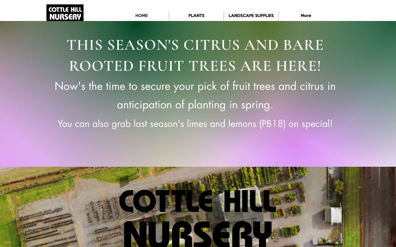 Preview of Cottle Hill Nursery's website