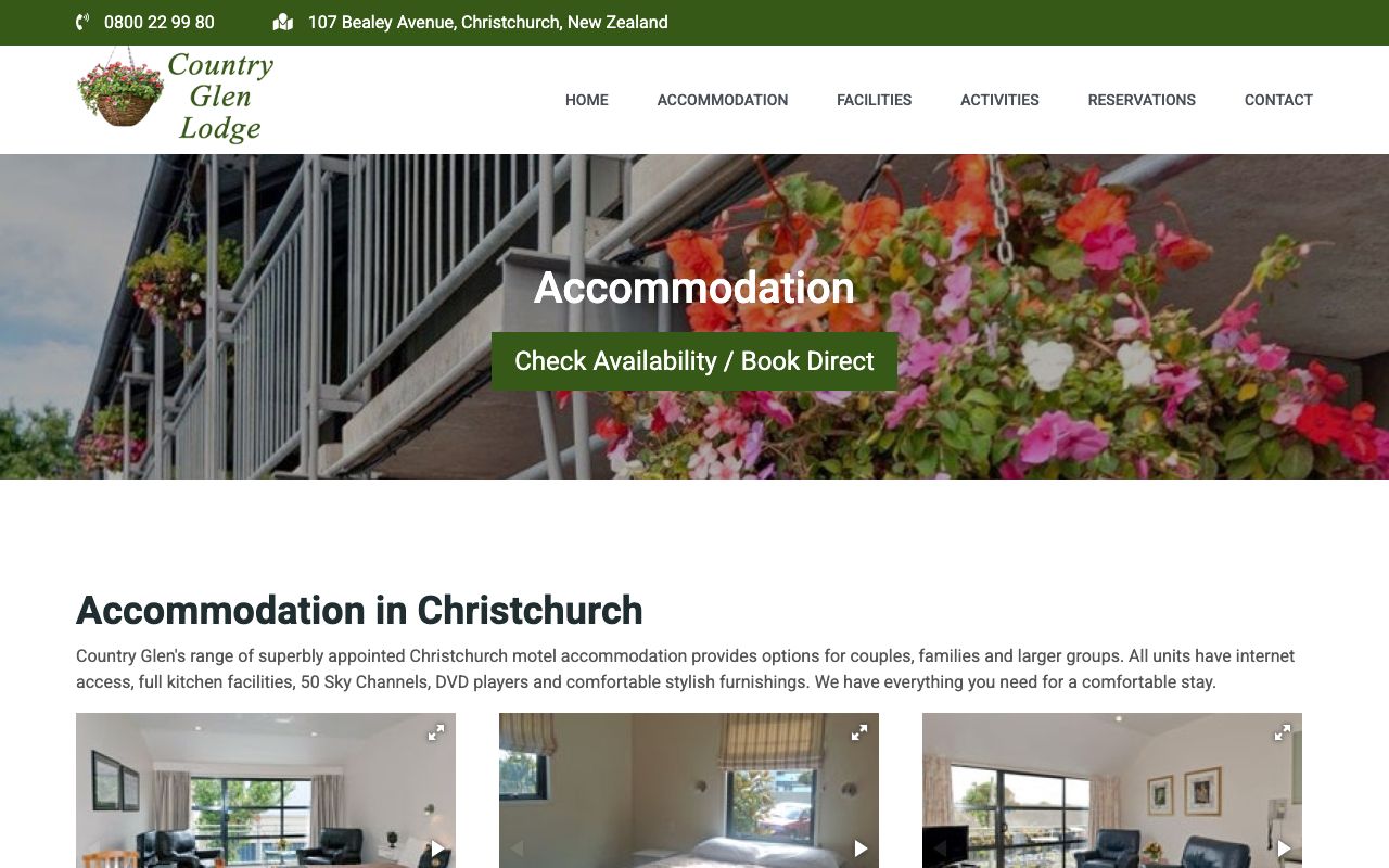 Preview of Country Glenn Motor Lodge's website