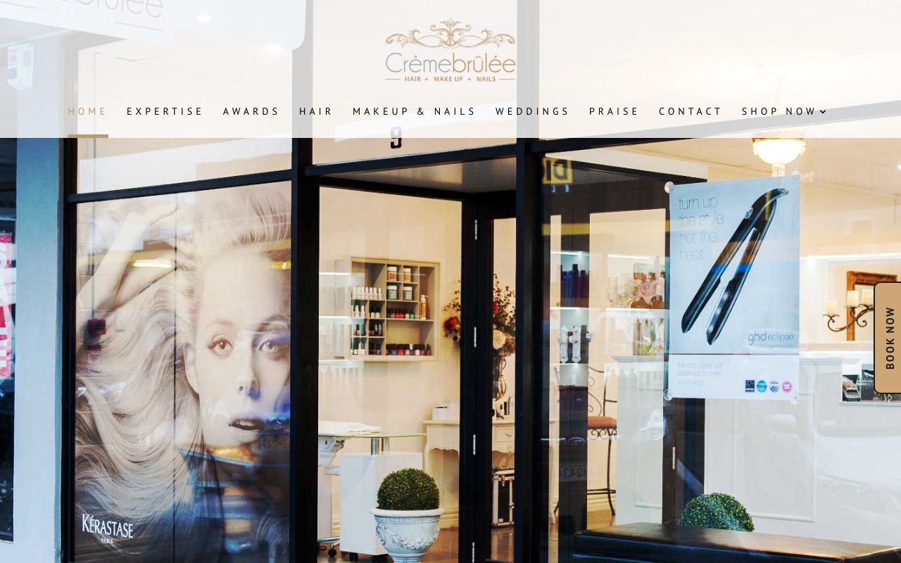 Preview of Cremebrulee hair and beauty's website