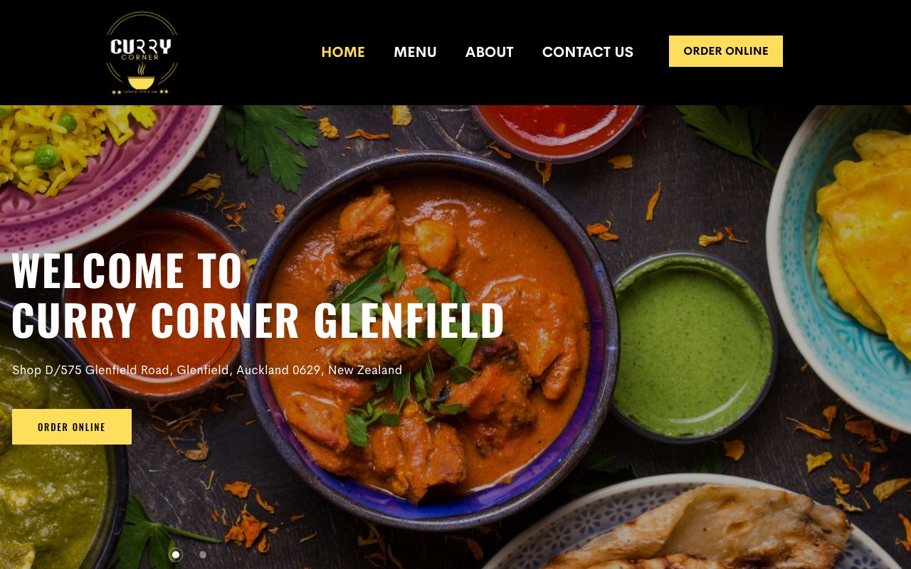 Preview of Curry Corner Glenfield's website