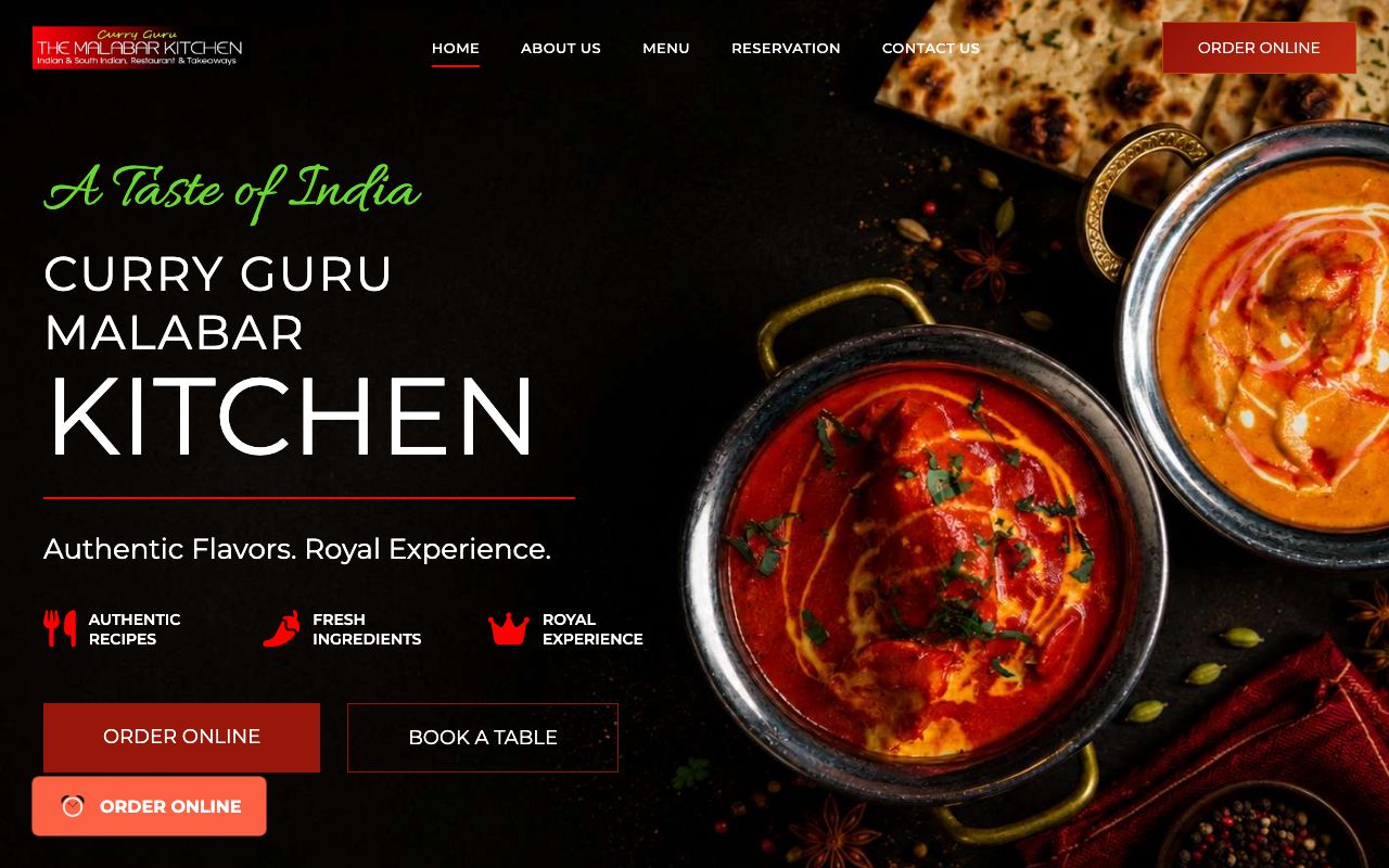 Preview of Curry Gurru The Malabar Kitchen's website