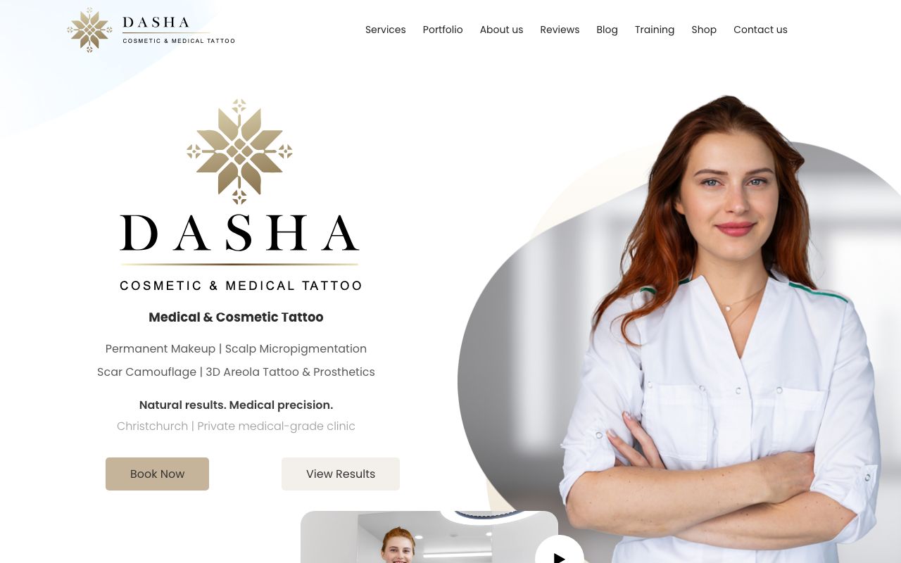 Preview of Dasha Cosmetic and Medical Tattoo's website