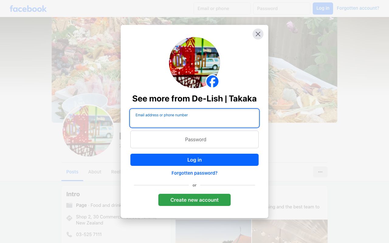 Preview of De-Lish Delicatessen's website