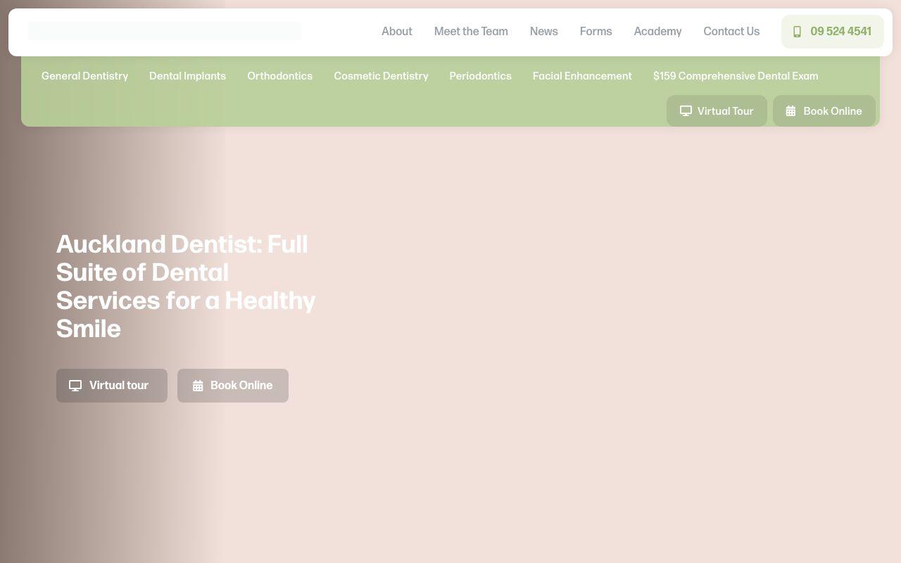 Preview of Dental Artistry's website