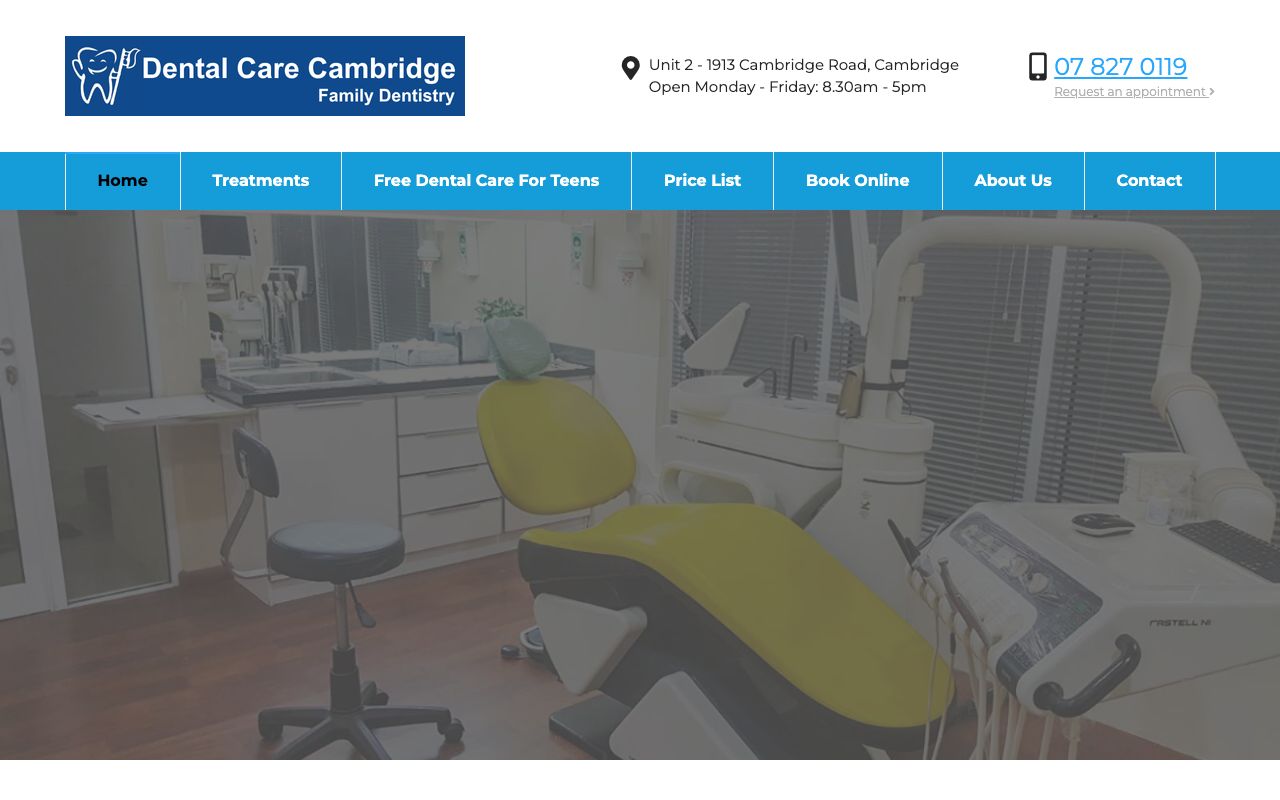 Preview of Dental Care Cambridge's website