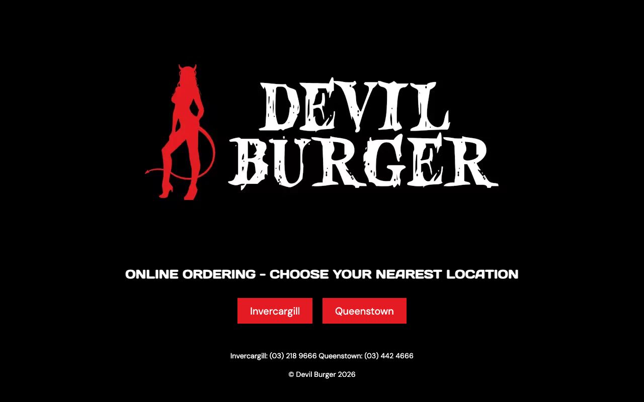 Preview of Devil Burger's website