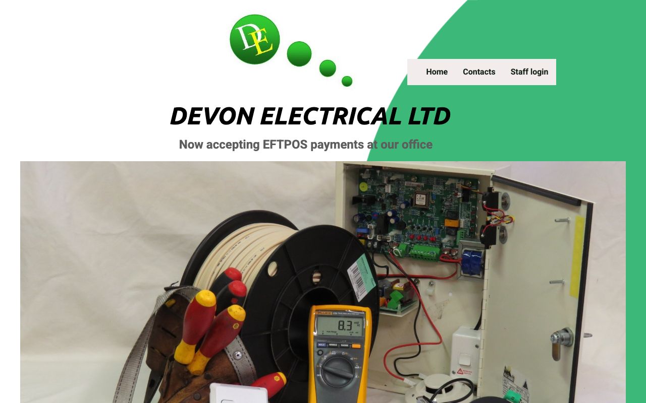 Preview of Devon Electrical's website