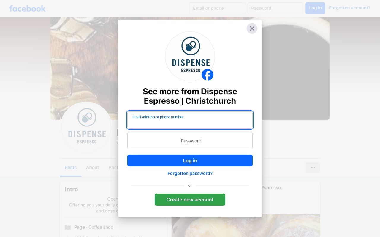 Preview of Dispense Espresso's website