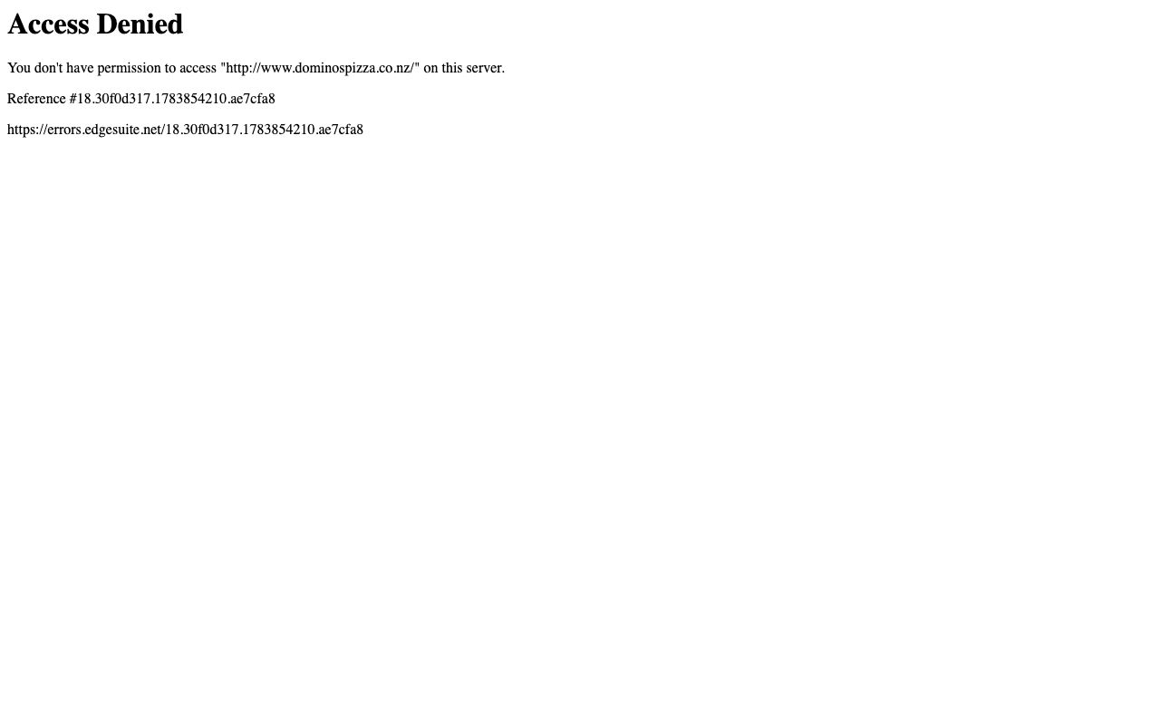 Preview of Domino's's website