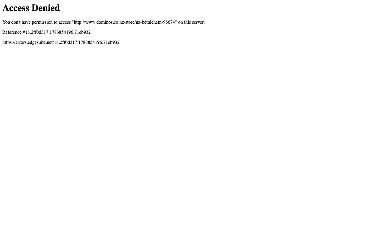 Preview of Domino's's website