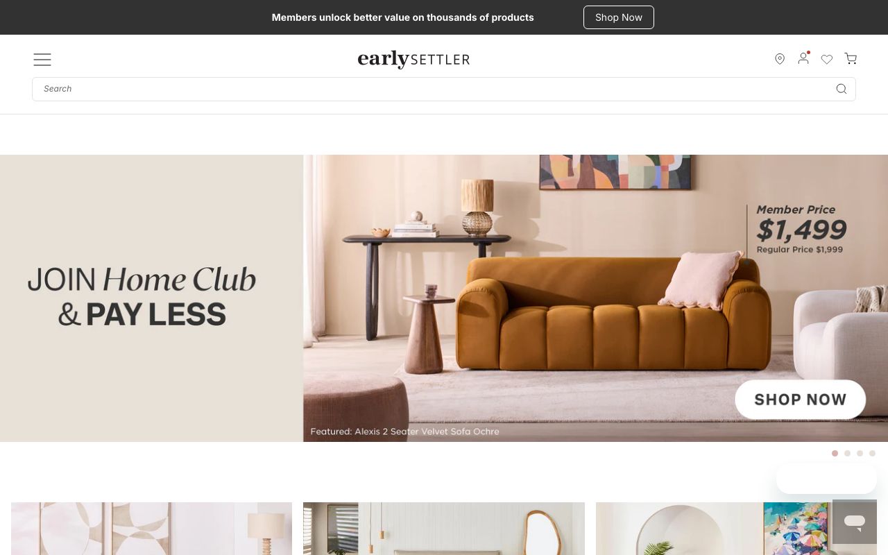 Preview of Early Settler's website