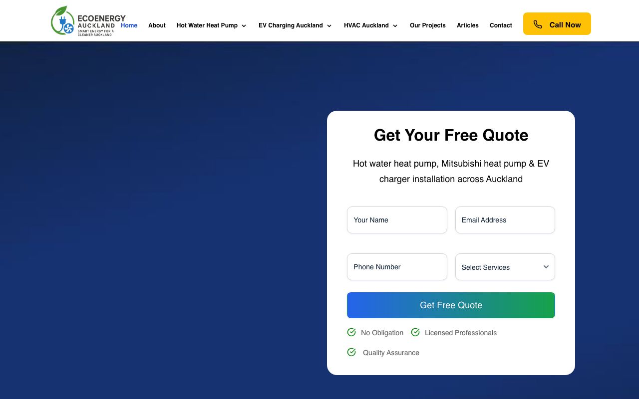 Preview of Eco Energy Auckland's website