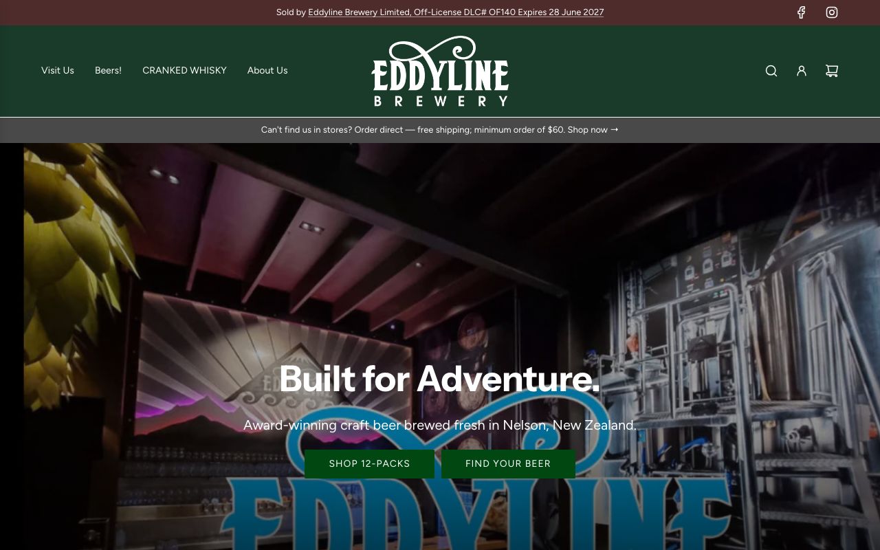 Preview of Eddyline Brewery & Pizzeria's website