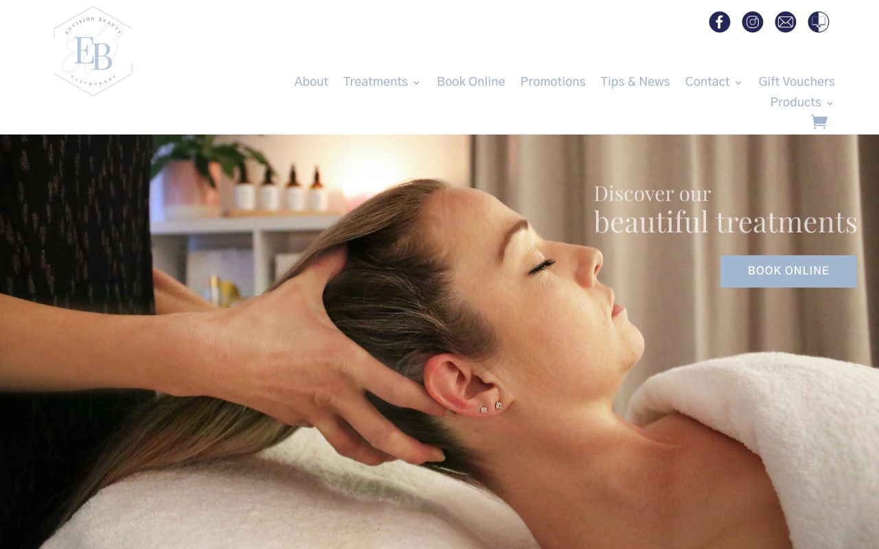 Preview of Envision Beauty's website