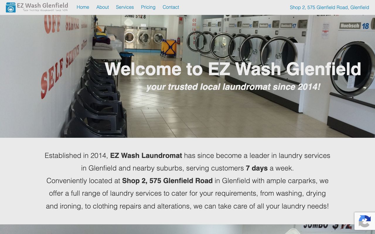 Preview of EZ Wash Laundromat's website