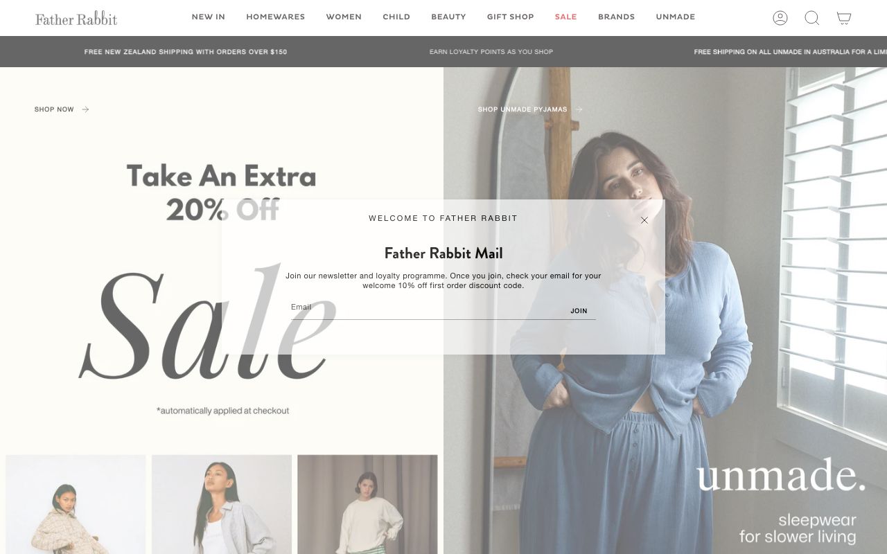 Preview of Father Rabbit's website