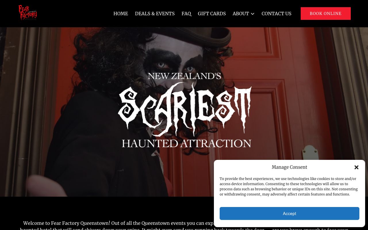 Preview of Fear Factory's website