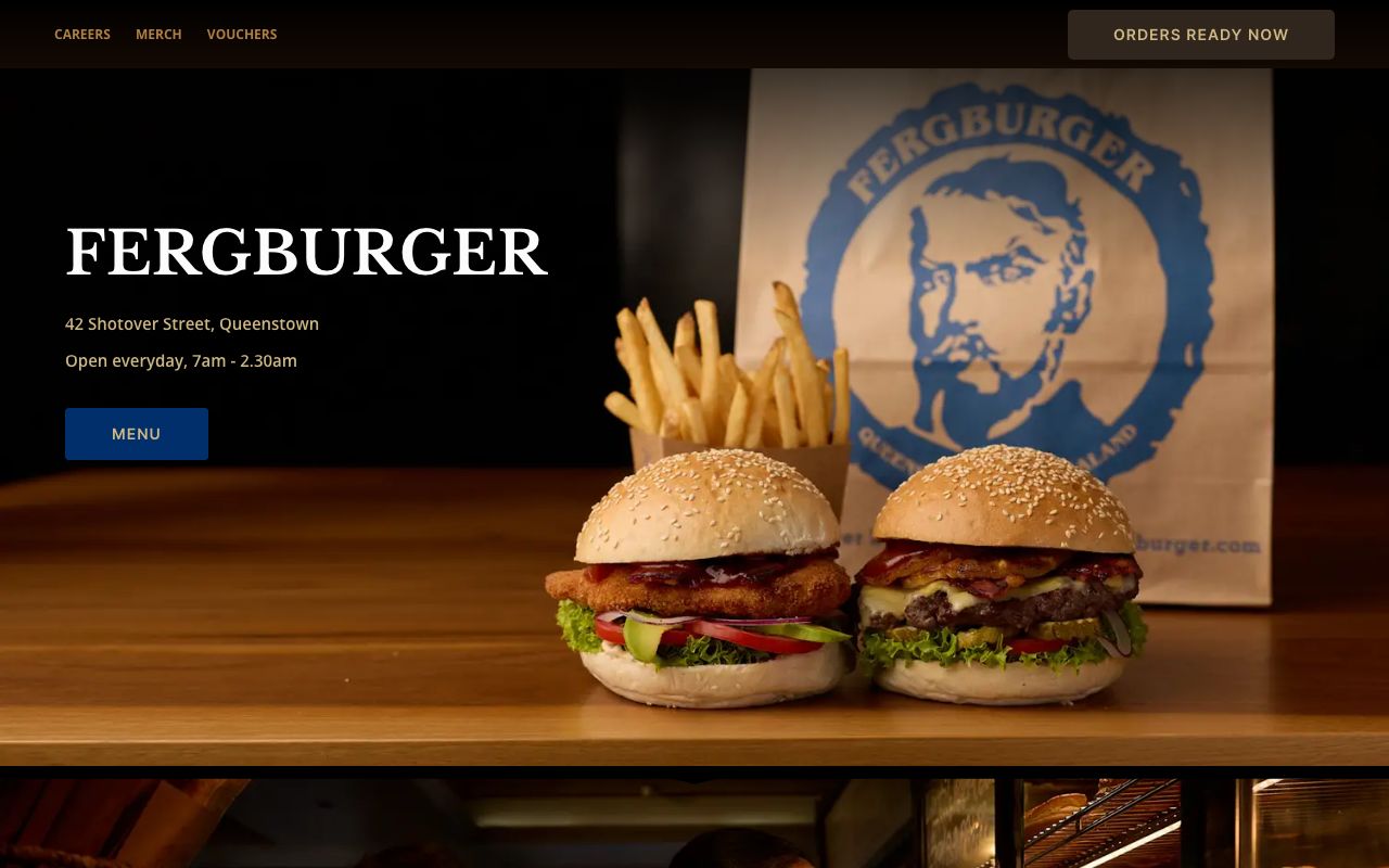 Preview of Fergburger's website