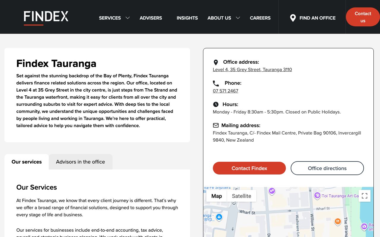 Preview of Findex's website