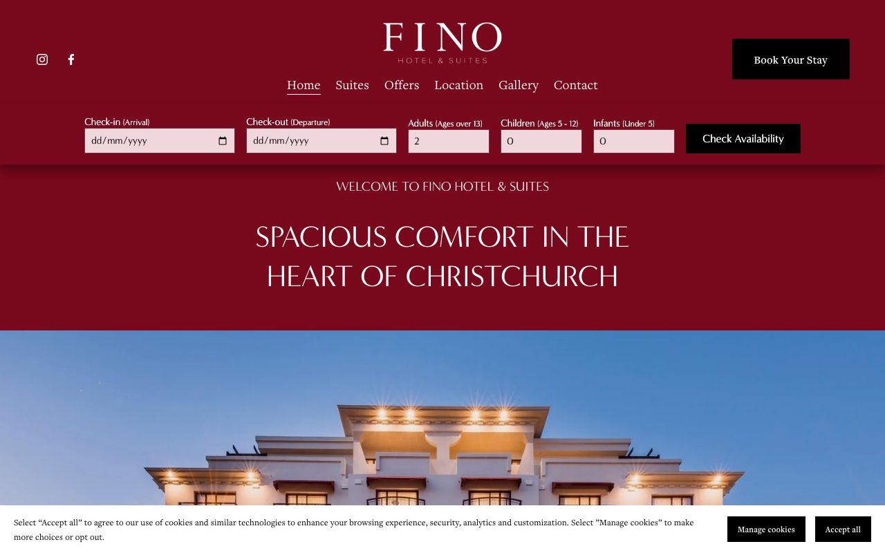 Preview of Fino's website
