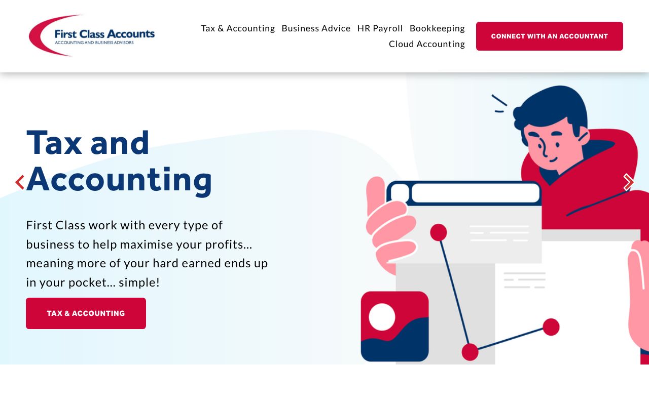 Preview of First Class Accounts Panmure's website