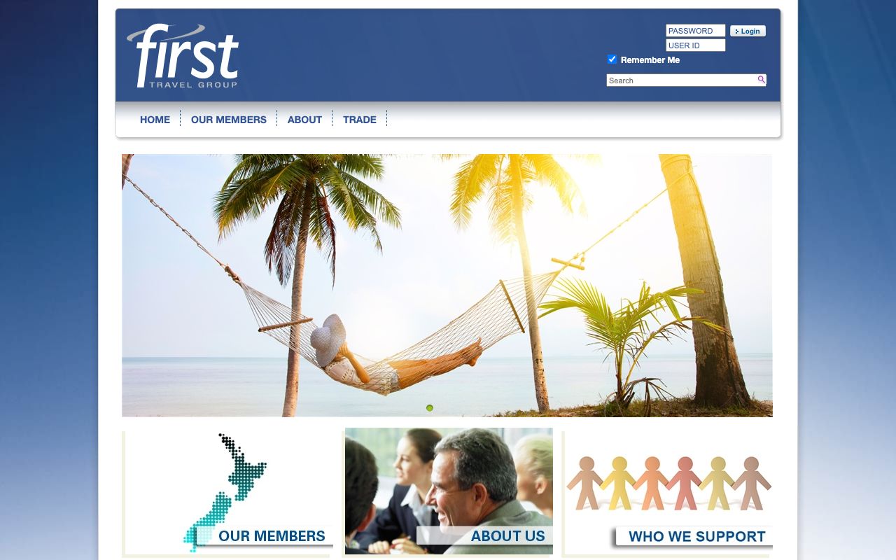 Preview of First Travel Group's website